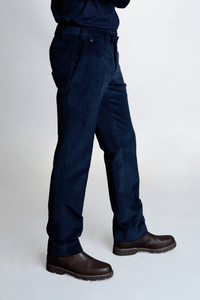 Pantalon Sorbonne en velours grosse côte marine - BERNARD ZINS
