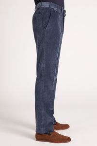Pantalon Sorbonne en velours japonais bleu océan - BERNARD ZINS