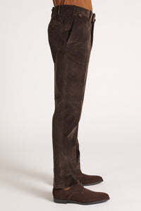 Pantalon Sorbonne en velours japonais chocolat - BERNARD ZINS