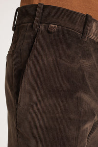 Pantalon Sorbonne en velours japonais chocolat - BERNARD ZINS