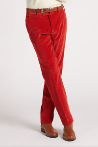 Pantalon Sorbonne en velours japonais coquelicot - BERNARD ZINS