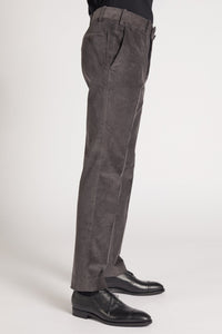Pantalon Sorbonne en velours milleraies gris - BERNARD ZINS