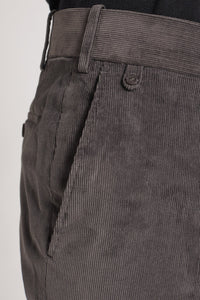 Pantalon Sorbonne en velours milleraies gris - BERNARD ZINS