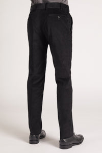 Pantalon Sorbonne en velours milleraies noir - BERNARD ZINS