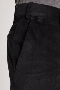 Pantalon Sorbonne en velours milleraies noir - BERNARD ZINS