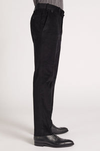 Pantalon Sorbonne en velours milleraies noir - BERNARD ZINS